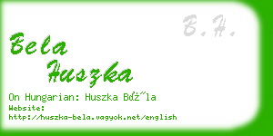 bela huszka business card